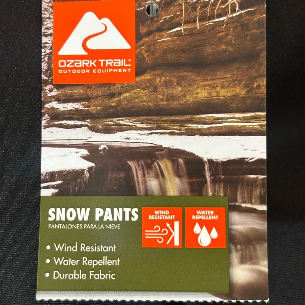 Ozark Trail Youth Size Large 10/12 Snow Pants Black NWT Wind Water Repellent